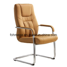 Silla de visitante de silla de lado de pierna de arco de cuero beige (FOH-B36-3)